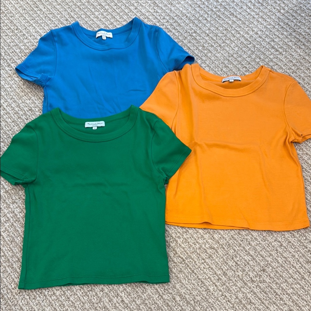 Michael Stars Cropped Tees set of 3 size M